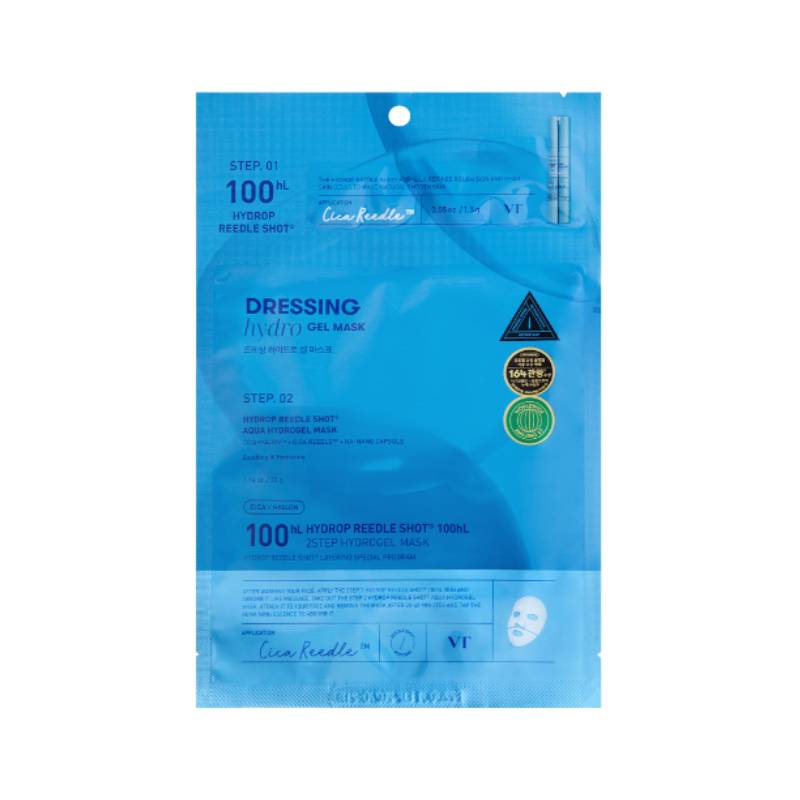 VT Cosmetics Hydrop Reedle Shot 100hL 2STEP Máscara de Hidrogel 34.5g x 4 unidades