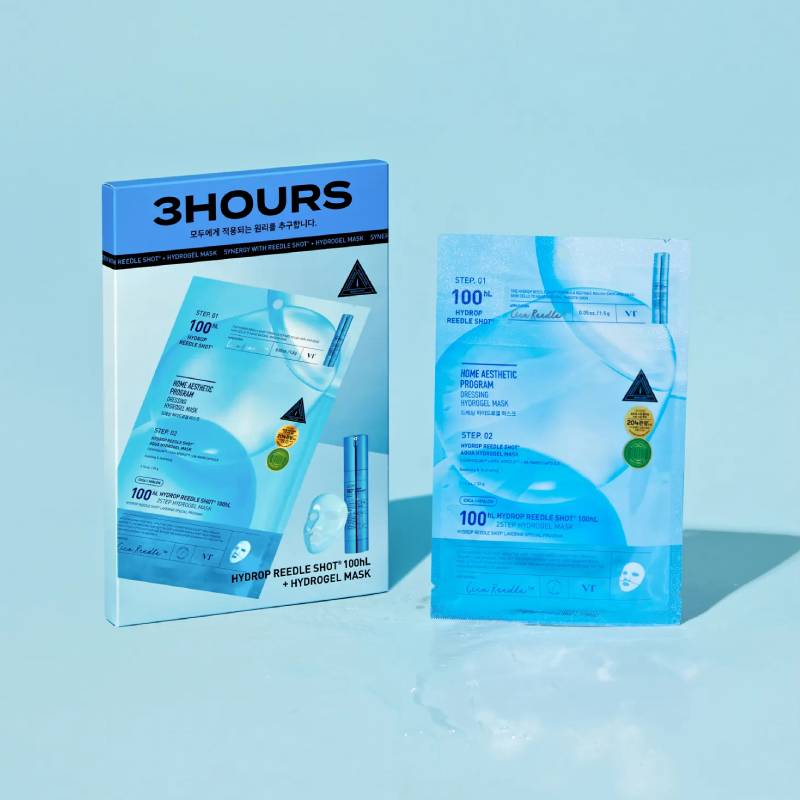 VT Cosmetics Hydrop Reedle Shot 100hL 2STEP Máscara de Hidrogel 34.5g x 4 unidades