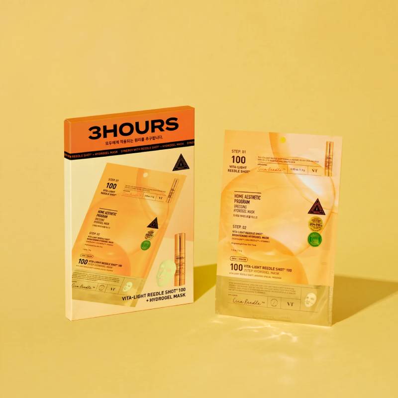 VT Cosmetics Vita-Light Reedle Shot 100 2 Step Hydrogel Mask 34.5g x 4pcs