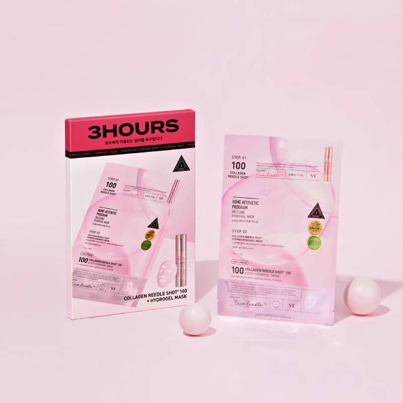 VT Cosmetics Collagen Reedle Shot 100 2 Step Hydrogel Mask 34.5g x 4pcs