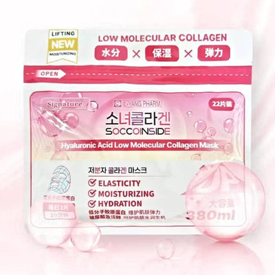 IL-YANG PHARM. Soccoinside Hyaluronic Acid Low Molecular Collagen Mask 380ml x 22pcs