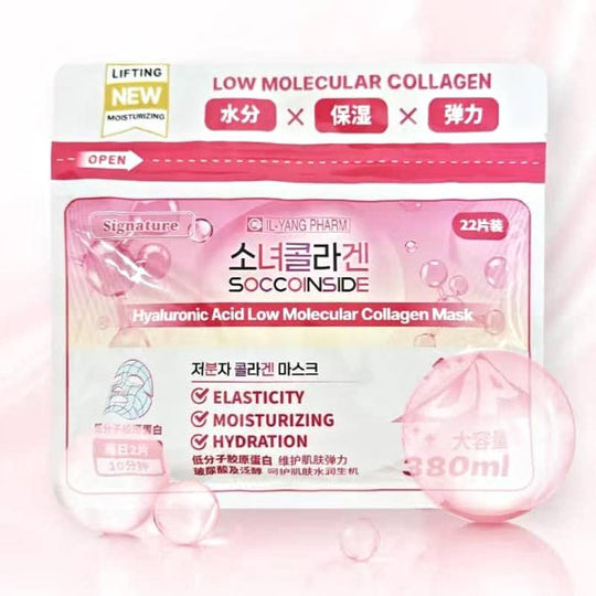 IL-YANG PHARM. Soccoinside Hyaluronic Acid Low Molecular Collagen Mask 380ml x 22pcs