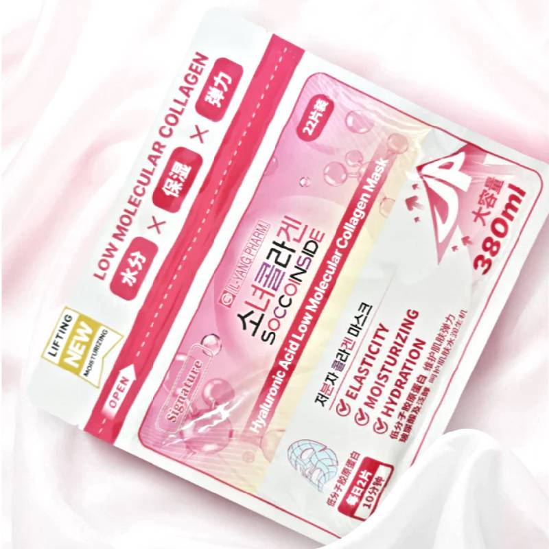 IL-YANG PHARM. มาส์ก Soccoinside กรดไฮยาลูโรนิกโมเลกุลต่ำ คอลลาเจน 380 มล. x 22 ชิ้น