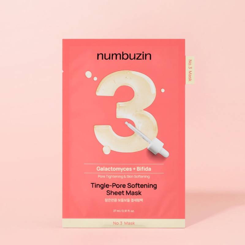 numbuzin No.3 Tingle-Pore Softening Sheet Mask 27ml x 5pcs