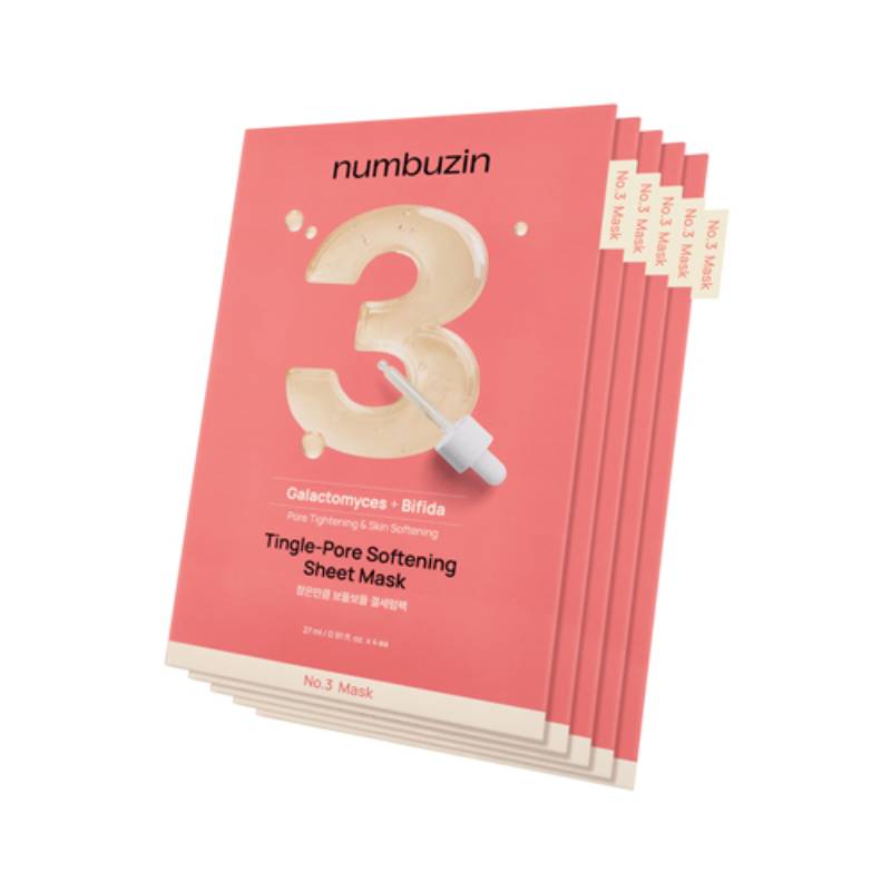 numbuzin No.3 Tingle-Pore Softening Sheet Mask 27ml x 5pcs