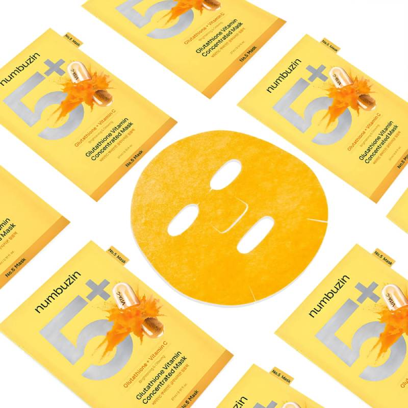 numbuzin No.5+ Glutathione Vitamin Concentrated Mask 27ml x 5pcs