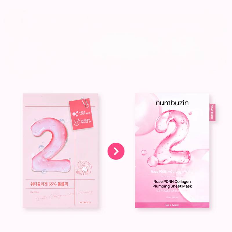 numbuzin No.2 Rose PDRN Collagen Plumping Mask 33ml x 5pcs