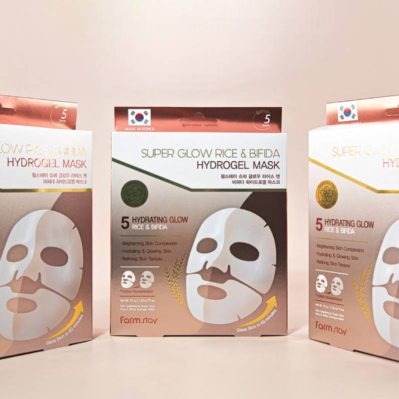 Farmstay Super Glow Rice & Bifida Hydrogel Mask 35g x 5pcs