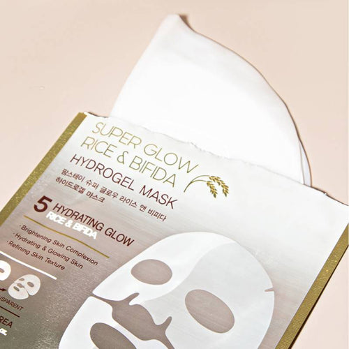 Farmstay Super Glow Rice & Bifida Hydrogel Mask 35g x 5pcs
