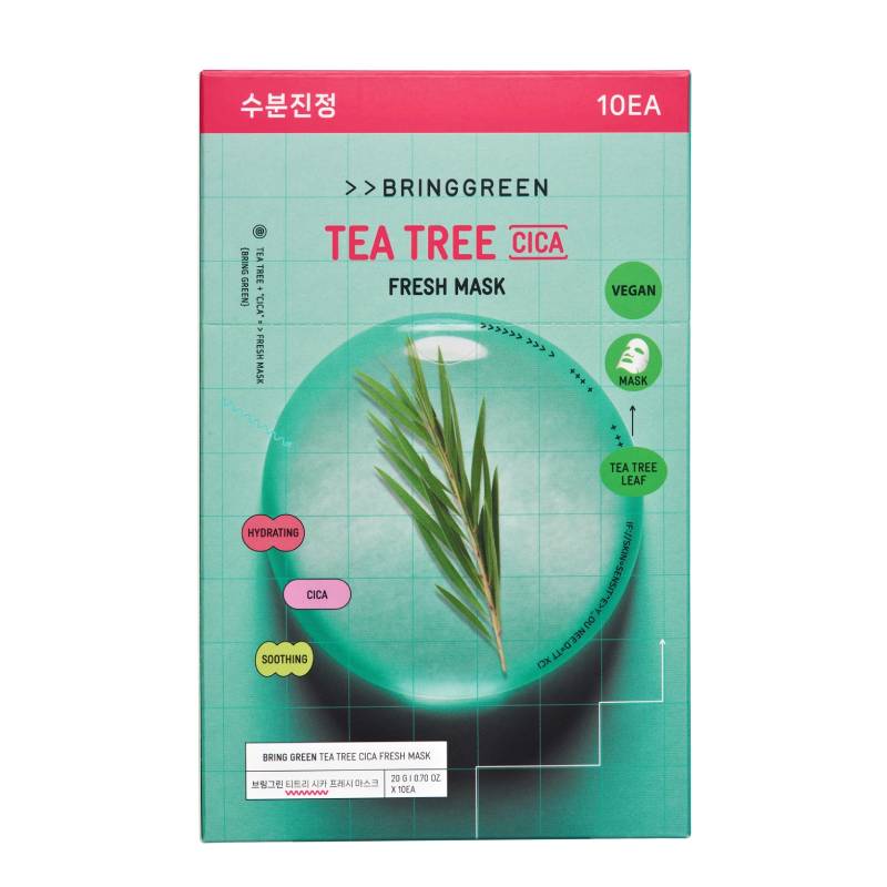 BRING GREEN Tea Tree Cica Fresh Mask 20g x 10pcs