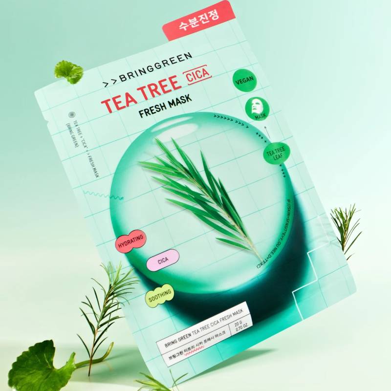 BRING GREEN Tea Tree Cica Fresh Mask 20g x 10pcs