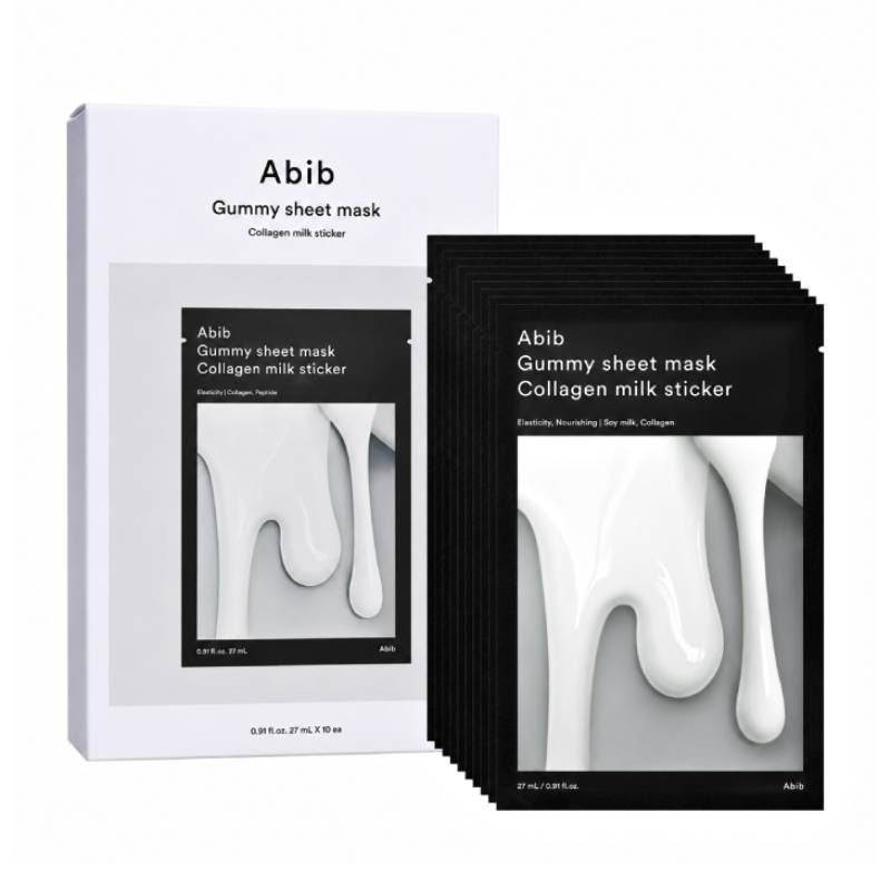 Abib Gummy Sheet Mask Collagen Milk Sticker 27ml x 10