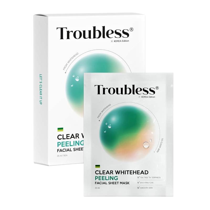 Troubless Clear Whitehead Peeling Facial Sheet Mask 25ml x 5