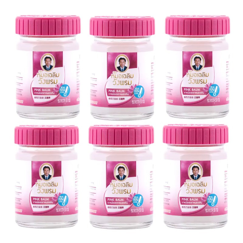Wang Prom Thai Bálsamo Herbal Rosa de Massagem (Aliviar Tonturas) 50g