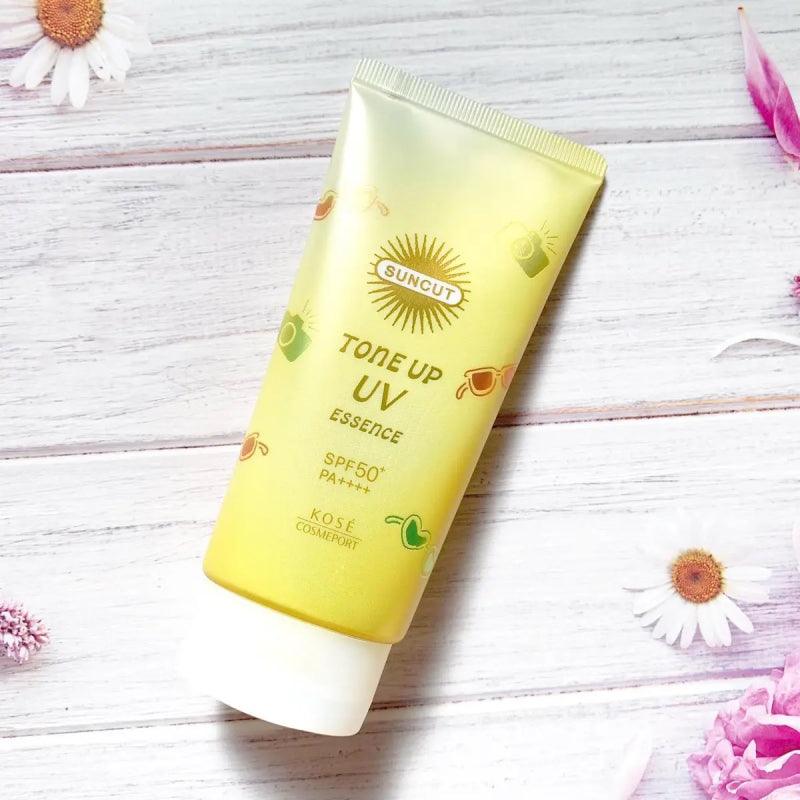 KOSE Suncut Tone Up UV Essence Lemon Yellow SPF50+ PA++++ 80g