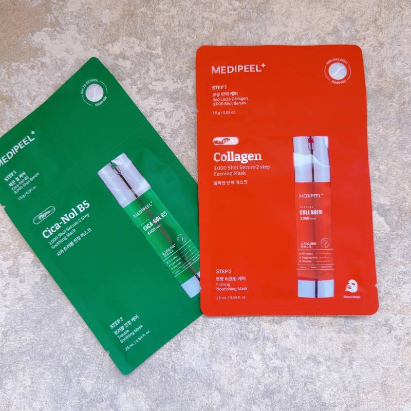 MEDIPEEL Peptide Collagen 3,000 Shot Serum 2 Step Firming Mask 25ml x 5pcs