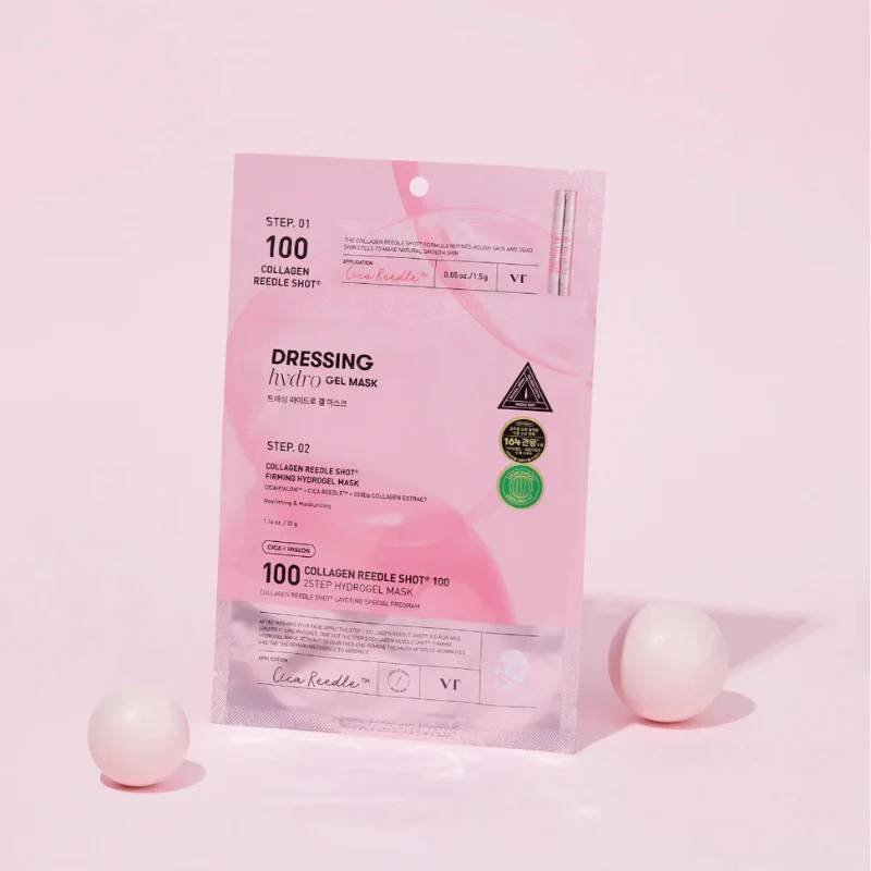 VT Cosmetics コラーゲン リードルショット 100 2ステップ ハイドロゲルマスク 34.5g x 4枚