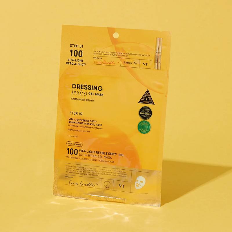 VT Cosmetics Vita-Light Reedle Shot 100 2 Step Hydrogel Mask 34.5g x 4pcs