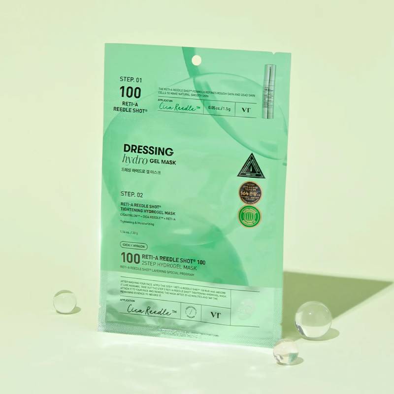 VT Cosmetics Reti-A Reedle Shot 100hL 2STEP Máscara Hidrogel 34.5g x 4 unidades