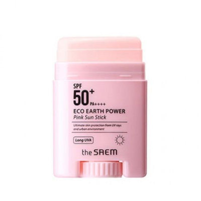 the SAEM Eco Earth Power Pink Sun Stick SPF50+ PA++++ 16g