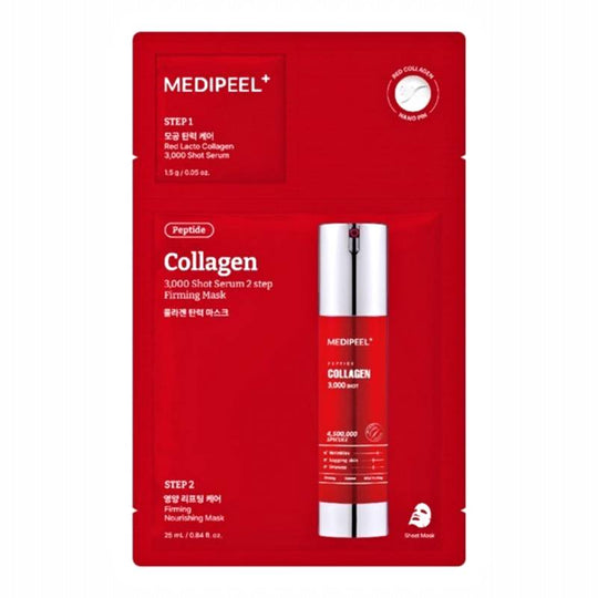MEDIPEEL Peptide Collagen 3,000 Shot Serum 2 Step Firming Mask 25ml x 5pcs