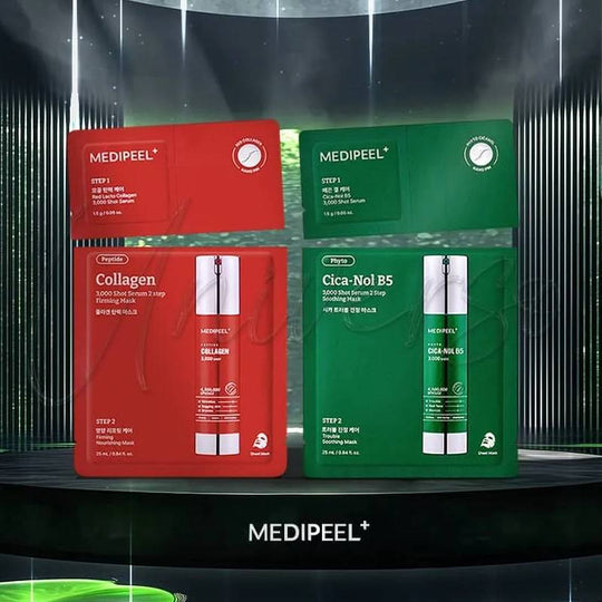 MEDIPEEL Peptide Collagen 3,000 Shot Serum 2 Step Firming Mask 25ml x 5pcs