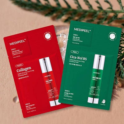 MEDIPEEL Peptide Collagen 3,000 Shot Serum 2 Step Firming Mask 25ml x 5pcs