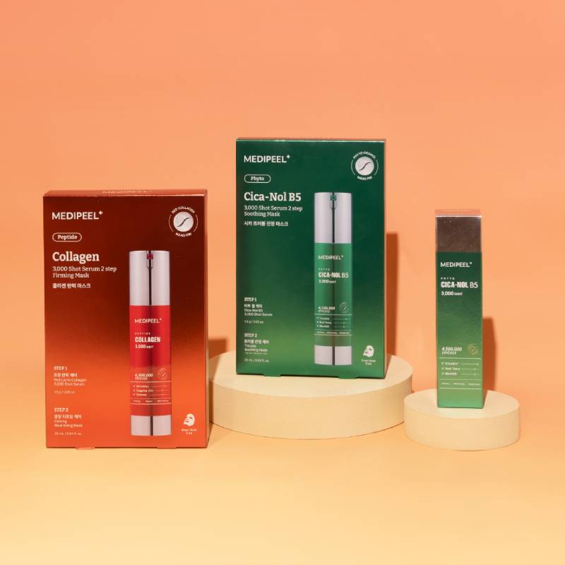 MEDIPEEL Peptide Collagen 3,000 Shot Serum 2 Step Firming Mask 25ml x 5pcs