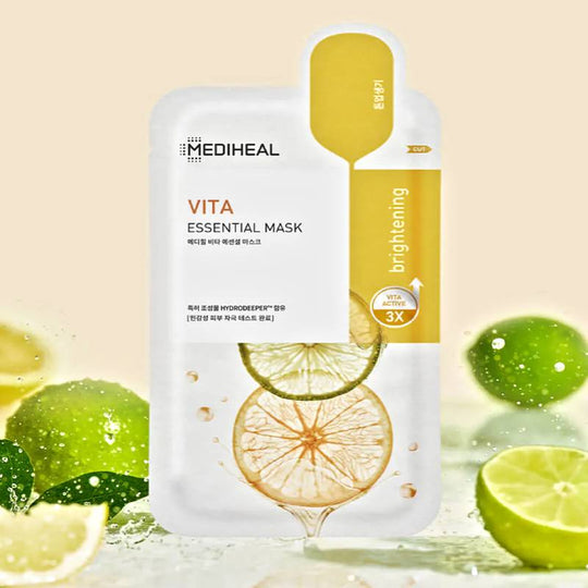 MEDIHEAL Maschera Viso Vita Active Essential Mask Sheet (Tonificante) 24ml x 10