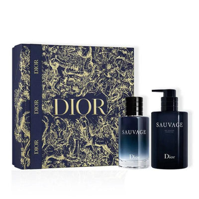 Christian Dior مجموعة سوفاج محدودة الإصدار (ماء تواليت 100 مل + جل استحمام 250 مل)