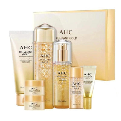 AHCС пециальный набор Brilliant Gold придаёт коже упругость и увлажняет её (7 предметов)