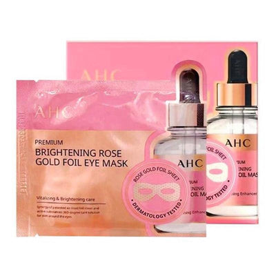AHC Mascarillas iluminante para los ojos con rosa y láminas de oro 7ml x 5