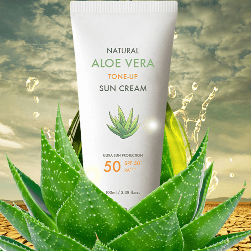 AYODELE Natural Aloe Vera Tone-Up Sun Cream SPF50 PA+++ 100ml - LMCHING Group Limited