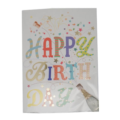 Birthday Card With Music (Champagne) 1pc