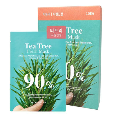 Bring Green Mặt Nạ Tràm Trà 90% Làm Mát & Sảng Khoái Tea Tree Fresh Mask 20g x 10 Miếng