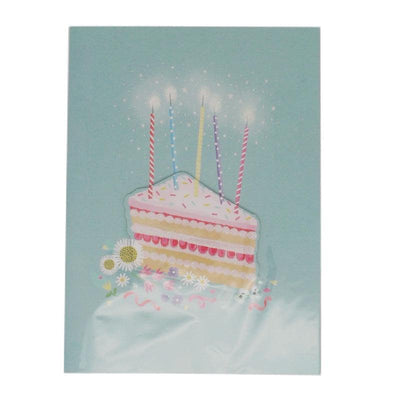 Cake Birthday Card With Music (Green) 1pc
