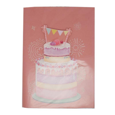 संगीत के साथ केक जन्मदिन कार्ड (लाल) 1 पीसी