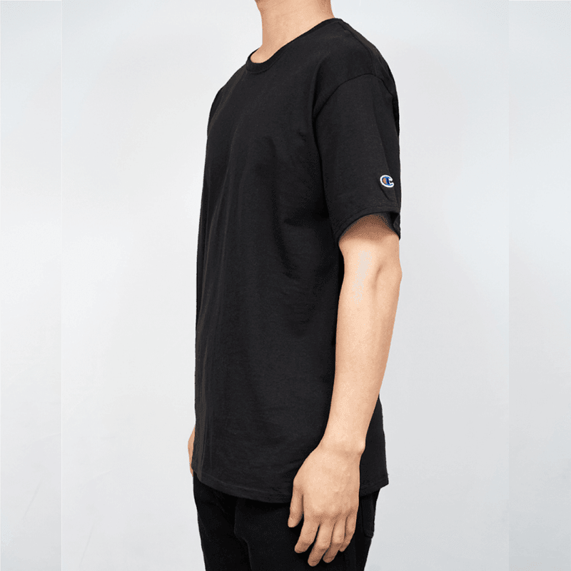 Champion Black T425 Plain Short-Sleeve T-Shirt (Korean Version) 1pc - LMCHING Group Limited