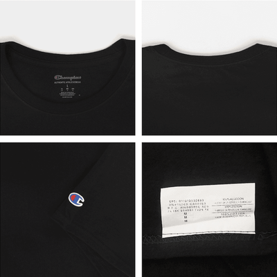 Champion Black T425 Plain Short-Sleeve T-Shirt (Korean Version) 1pc - LMCHING Group Limited