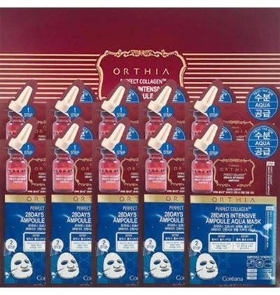 Coreana ORTHIA Perfect Collagen 28 Days Intensive Ampoule Aqua Mask 25ml x 10 - LMCHING Group Limited