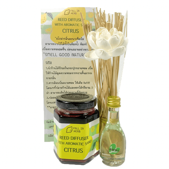 Fall In Herb Reed Diffuser With Aromatic Sand (Citrus) 300ml + Refill 30ml - LMCHING Group Limited