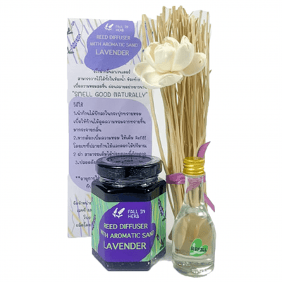 Fall In Herb Reed Diffuser Dengan Pasir Aromatik (Lavender) 300ml + Refill 30ml
