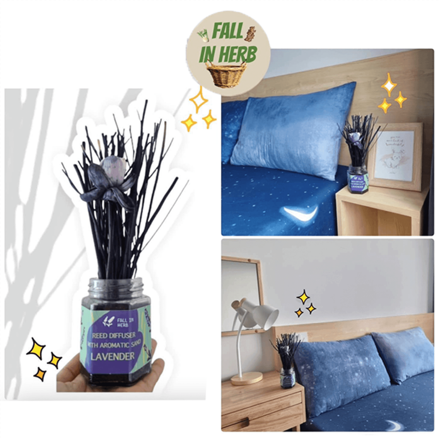 FALL IN HERB Reed Diffuser With Aromatic Sand (Lavender) 300ml + Refill 30ml - LMCHING Group Limited