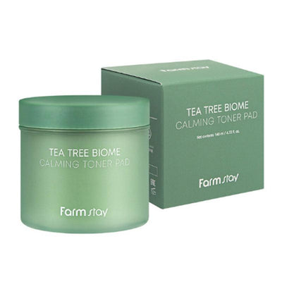Farm Stay Tea Tree Biome Calming แผ่นเช็ดทำความสะอาด 70 ชิ้น/140 มล.