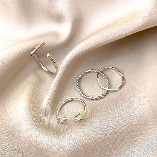 Fashionable Simple Rings Set (4 Items) - LMCHING Group Limited