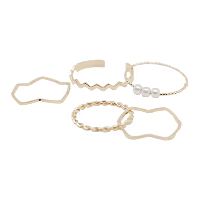 Fashionable Simple Rings Set (5 Items)