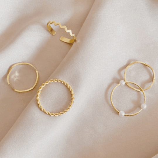 Fashionable Simple Rings Set (5 Items) - LMCHING Group Limited