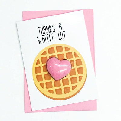 FEELING Smitten USA Natural Handmade Thanks a Waffle Lot Bath Bomb Greeting Card 1pc