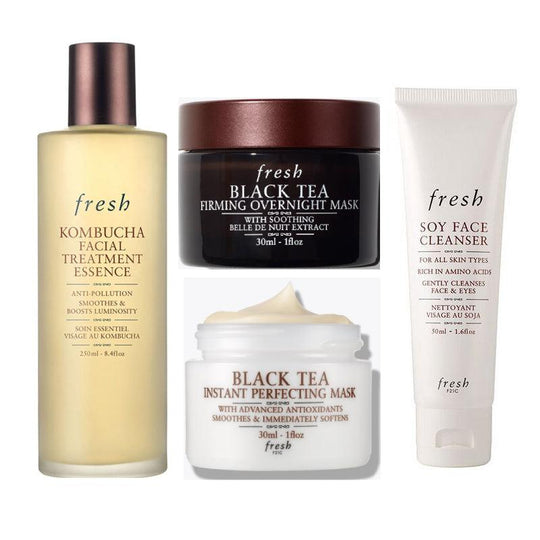fresh Black Tea Day-To-Night Essentials (Cleanser 50ml + Essence 150ml + Mask 30ml x 2) - LMCHING Group Limited