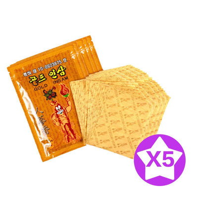 Gold Insam Ginseng Health Relax Pad Patch Set (5 packs/125pcs)